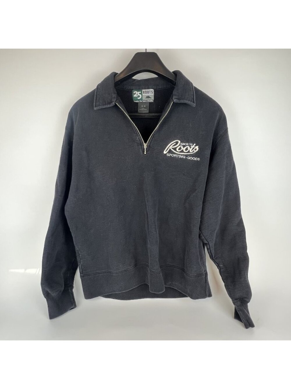 Roots Athletics 25 Quarter Zip Pullover Sweatshirt Men’s M Gray 100% Cotton